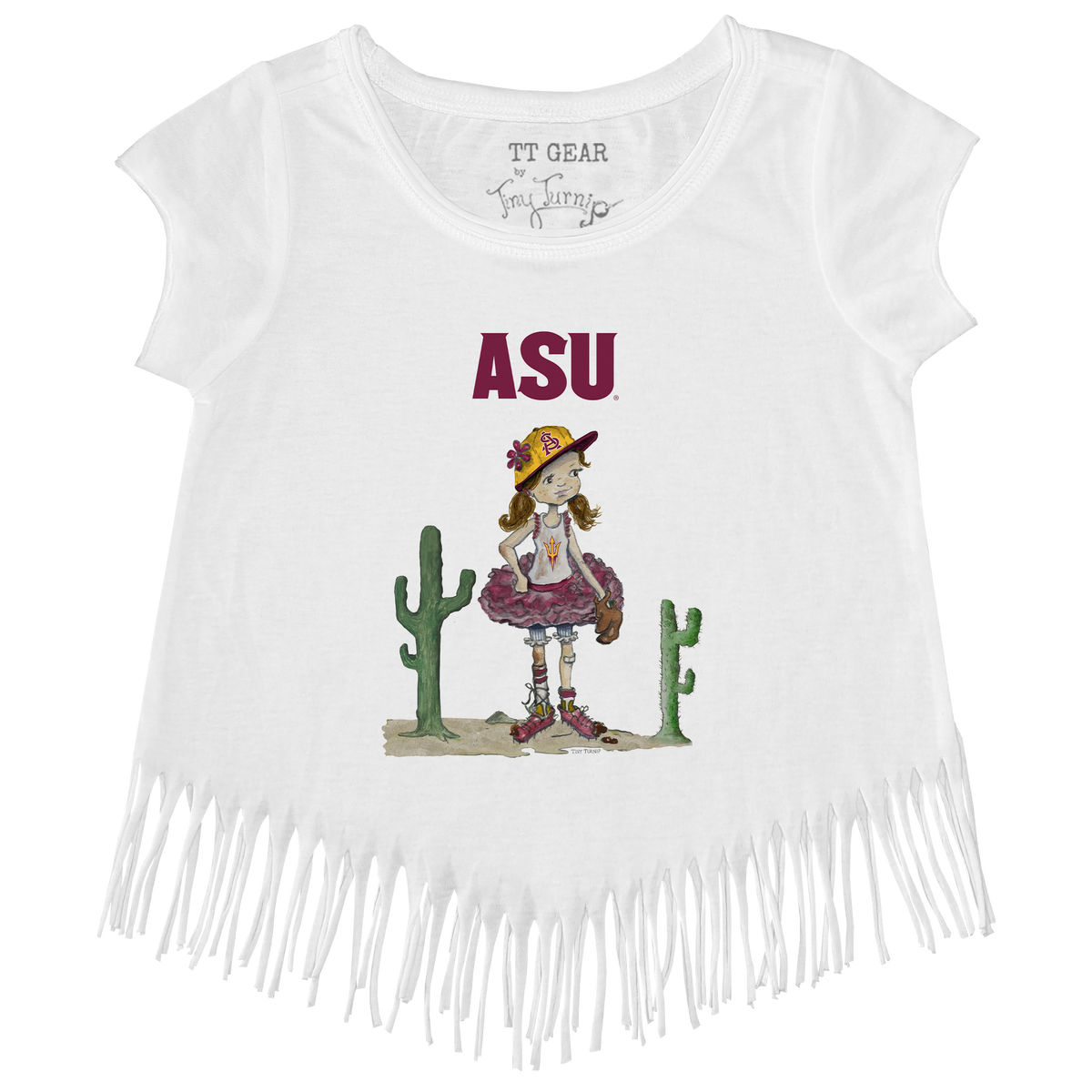 Arizona State Sun Devils Babes Baseball Fringe Tee