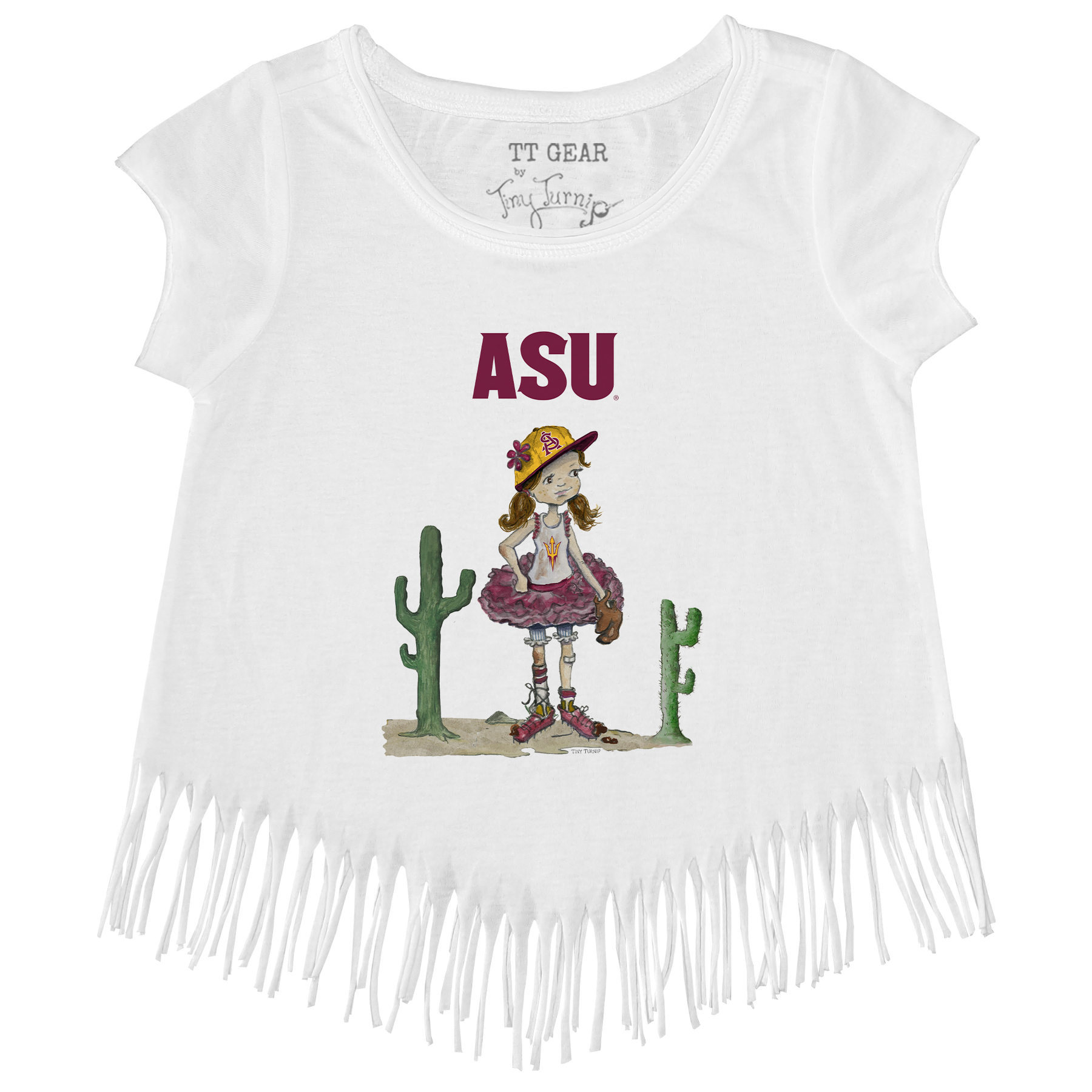 Arizona State Sun Devils Babes Baseball Fringe Tee
