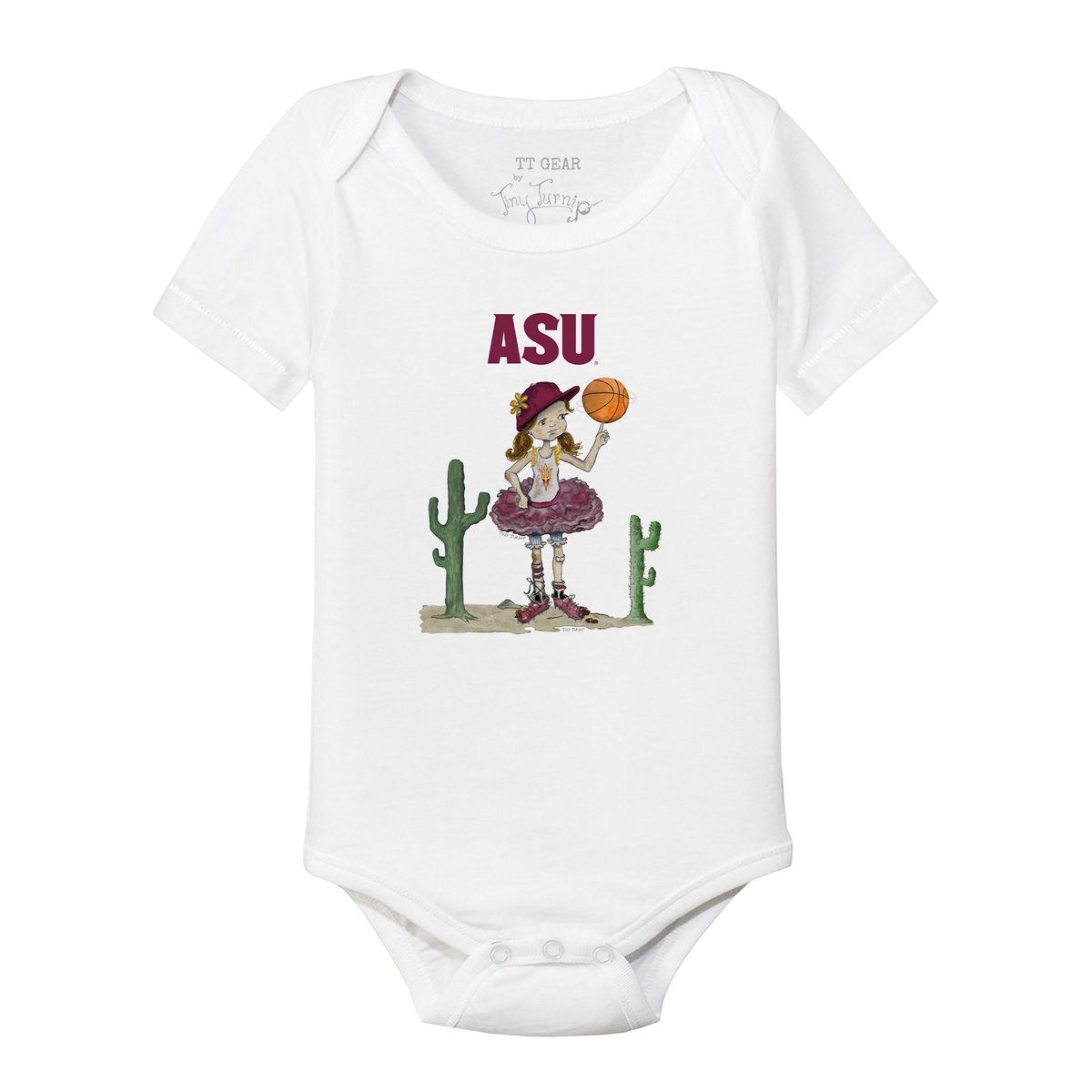 Arizona State Sun Devils Babes Basketball Short Sleeve Snapper