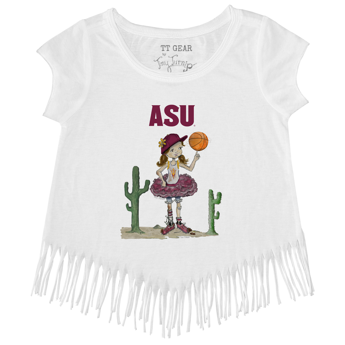 Arizona State Sun Devils Babes Basketball Fringe Tee