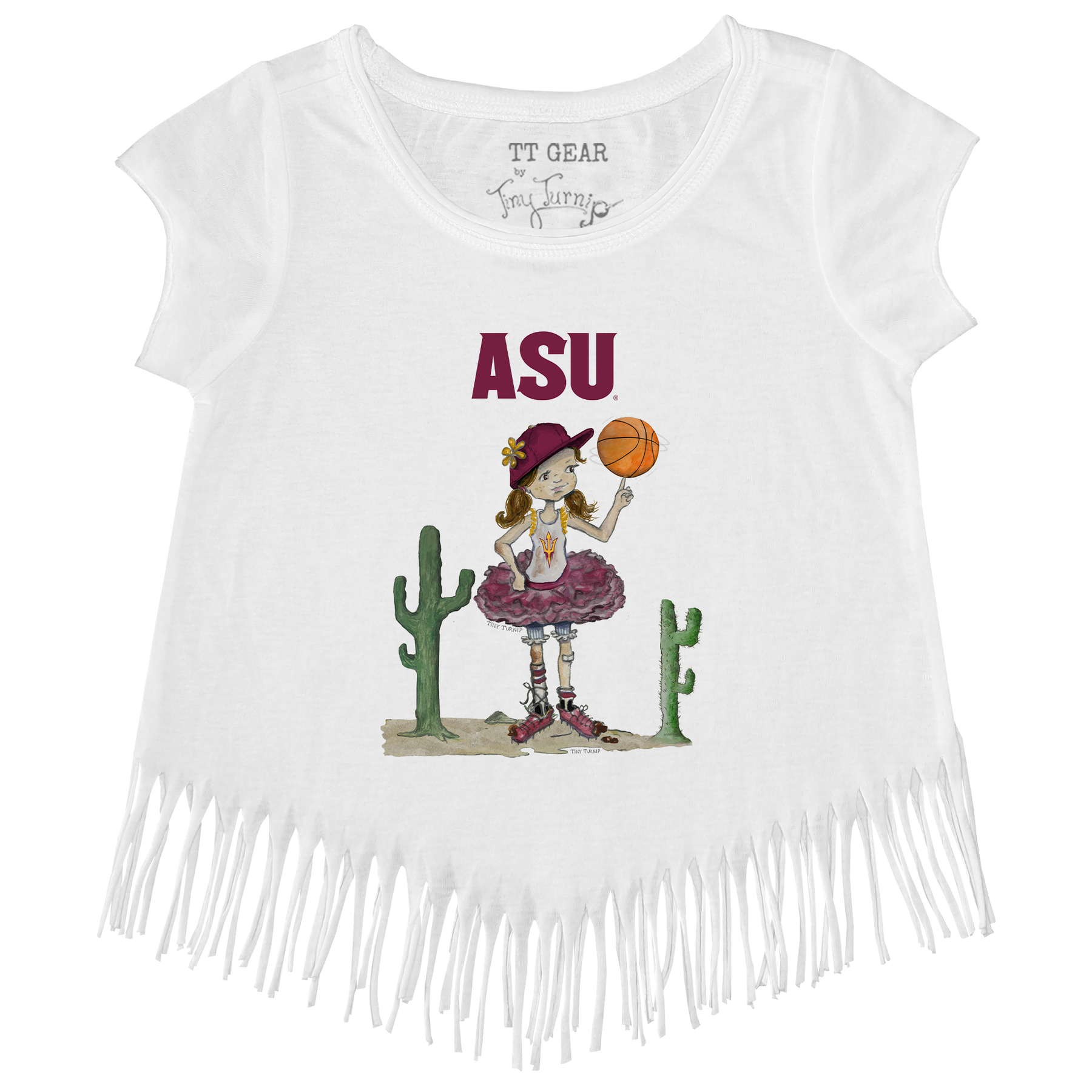 Arizona State Sun Devils Babes Basketball Fringe Tee