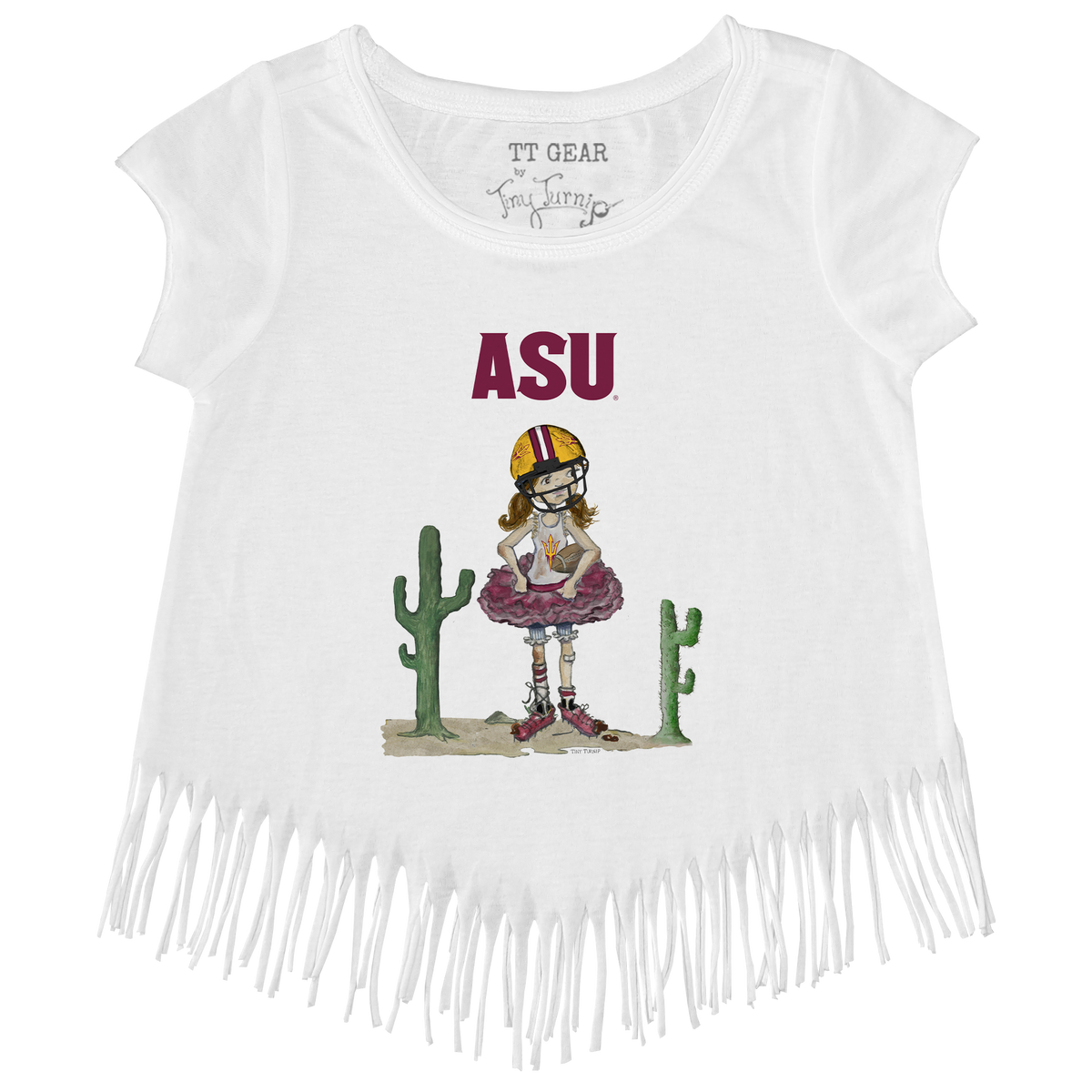 Arizona State Sun Devils Babes Football Fringe Tee