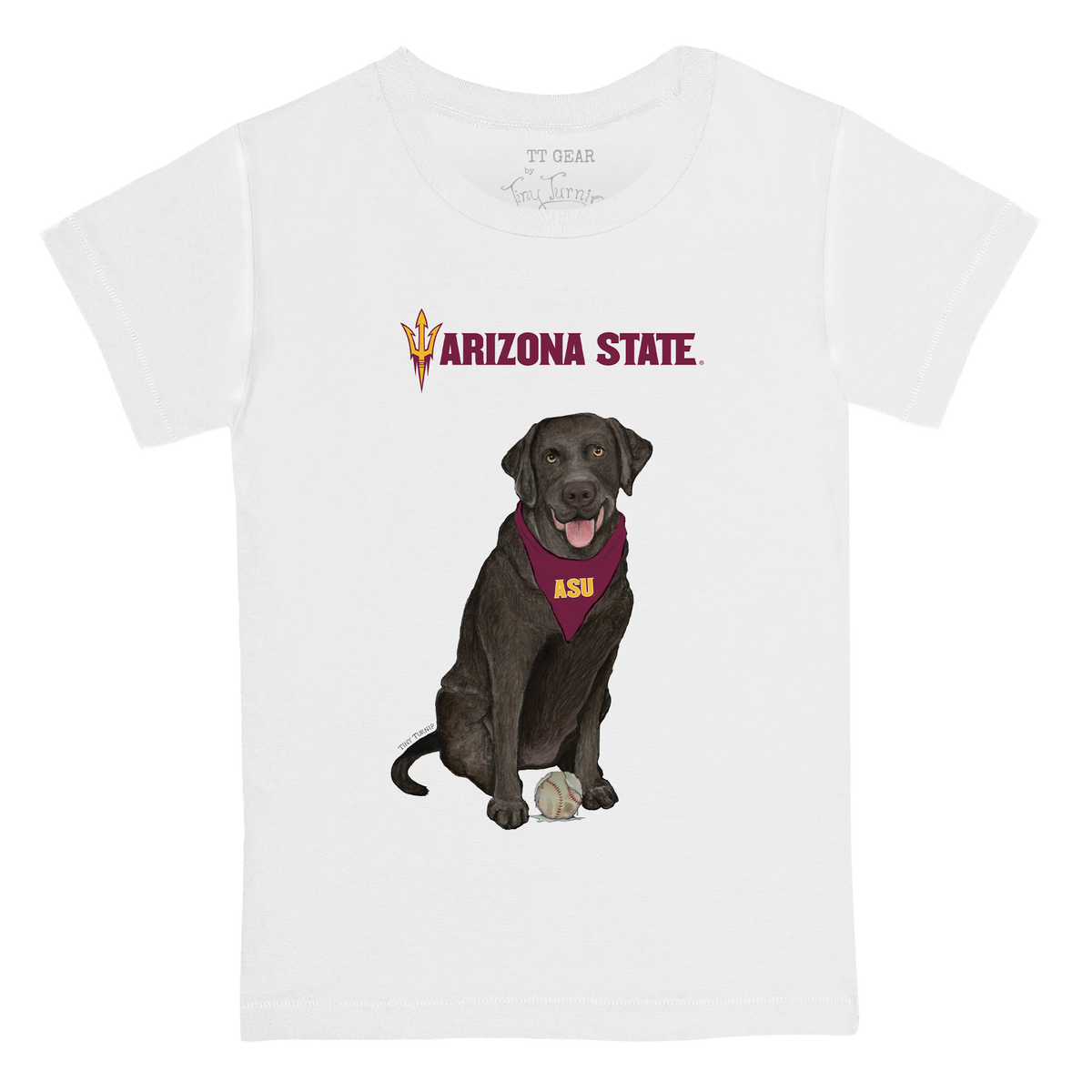 Arizona State Sun Devils Black Labrador Retriever Kid's Tee Shirt