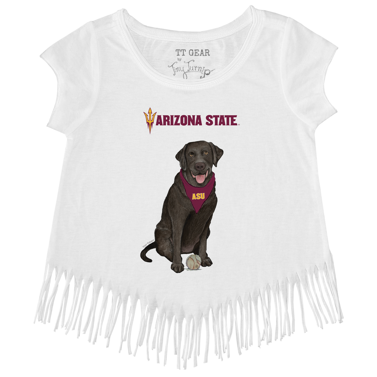 Arizona State Sun Devils Black Labrador Retriever Fringe Tee