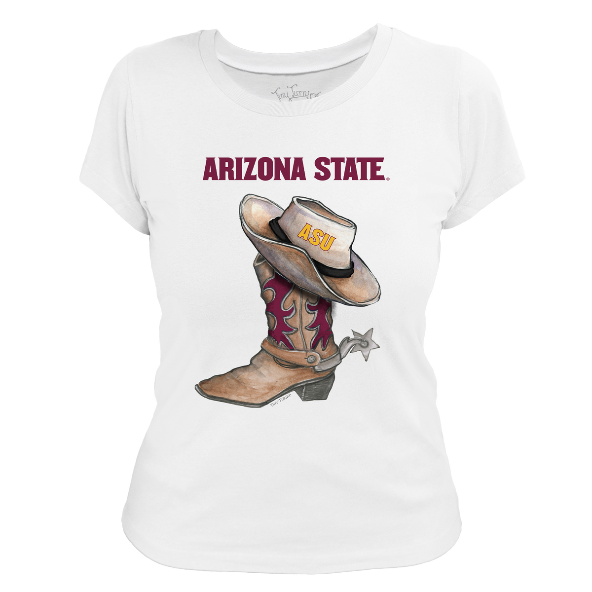 Arizona State Sun Devils Cowboy Boot Women's Tee Shirt