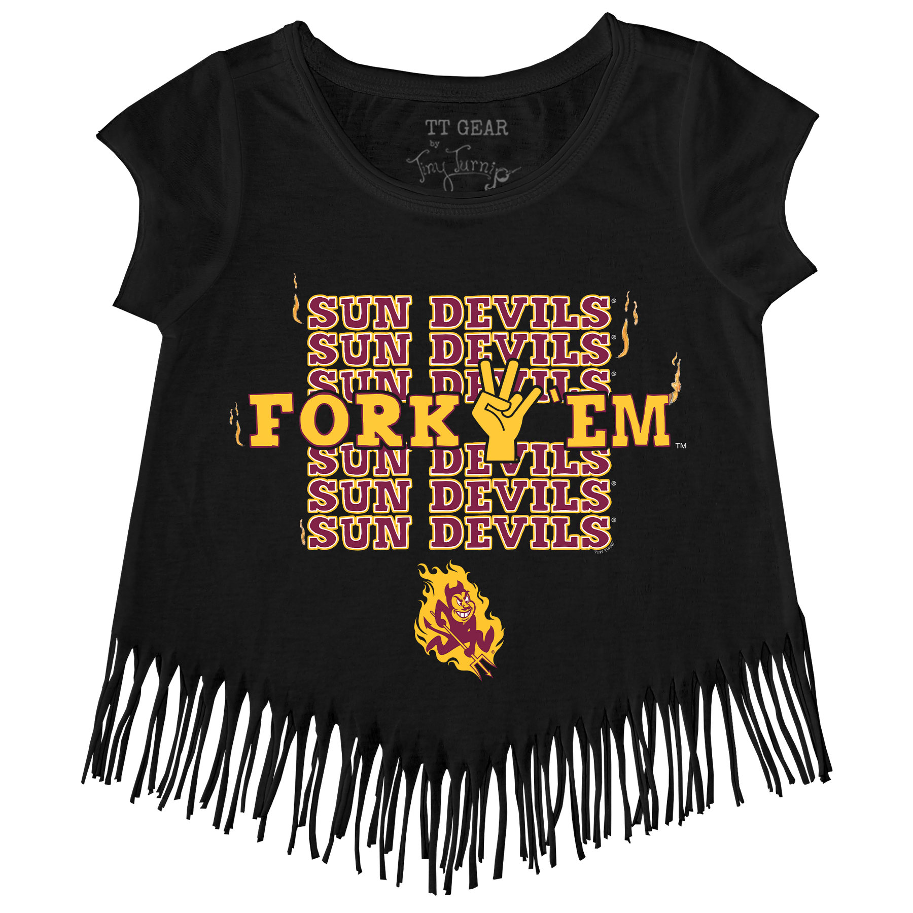 Arizona State Sun Devils Stacked Fringe Tee