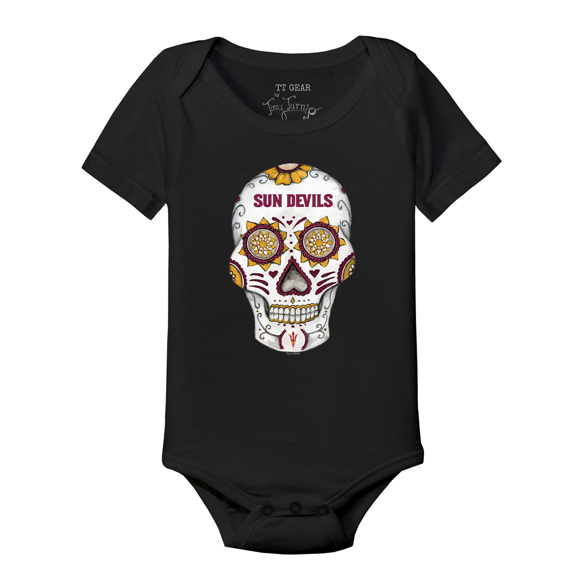 Arizona State Sun Devils Sugar Skull Short Sleeve Snapper