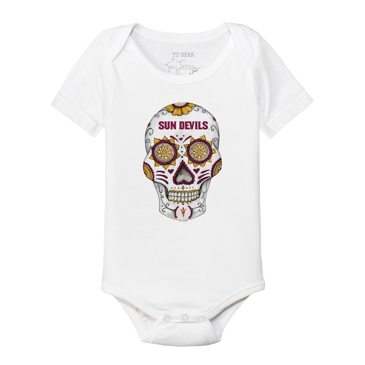 Arizona State Sun Devils Sugar Skull Short Sleeve Snapper