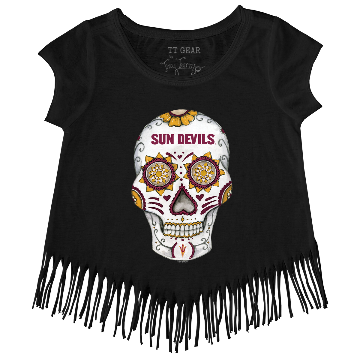 Arizona State Sun Devils Sugar Skull Fringe Tee