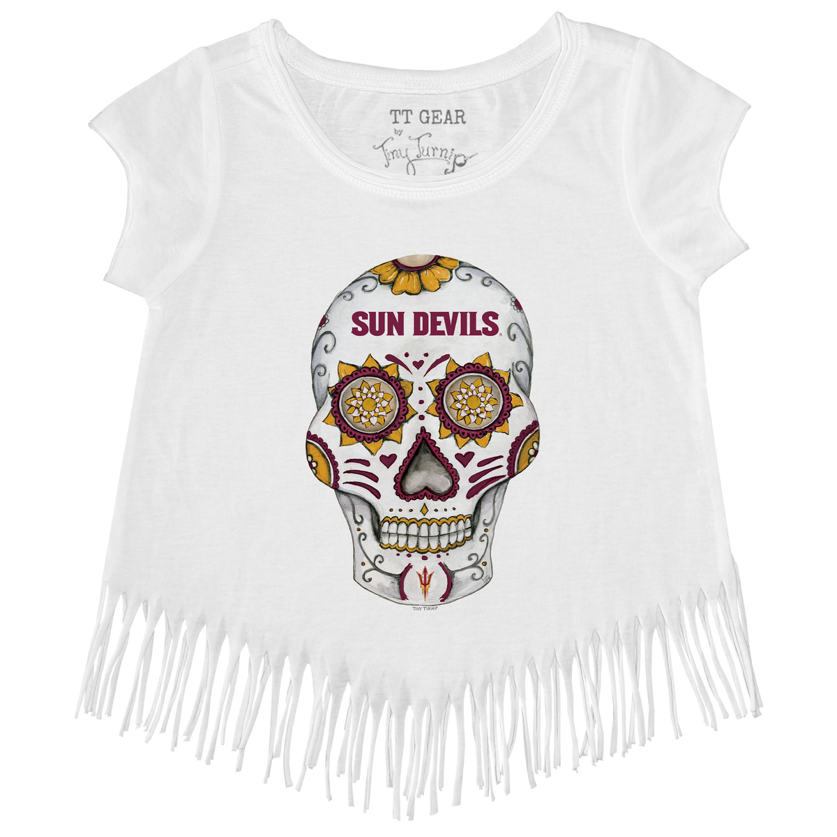 Arizona State Sun Devils Sugar Skull Fringe Tee