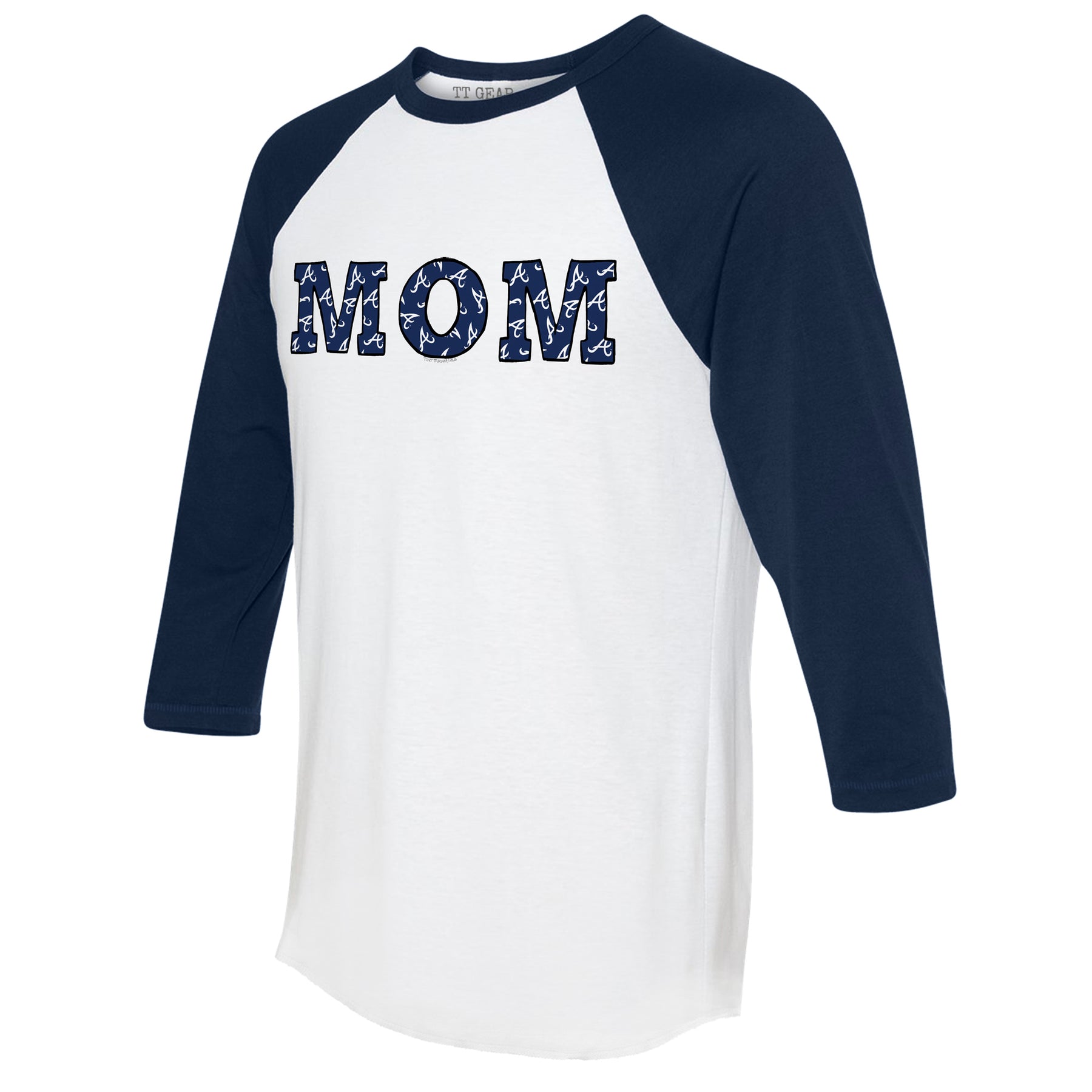 Atlanta Braves Mom 3/4 Navy Blue Sleeve Raglan