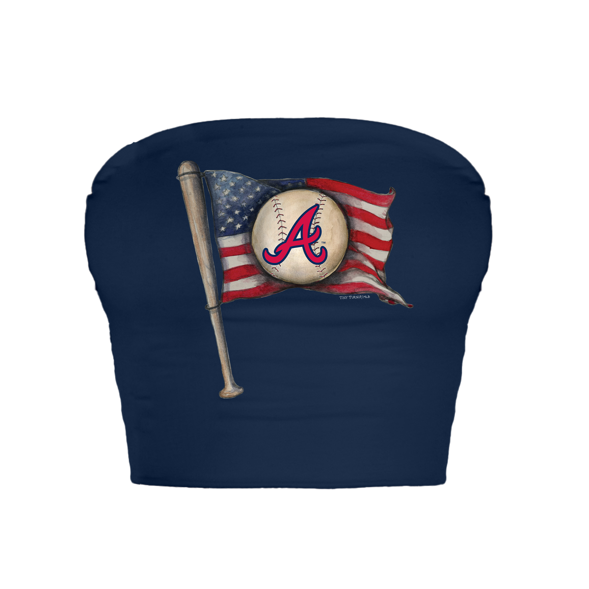 Atlanta Braves Baseball Flag Crop Tube Top