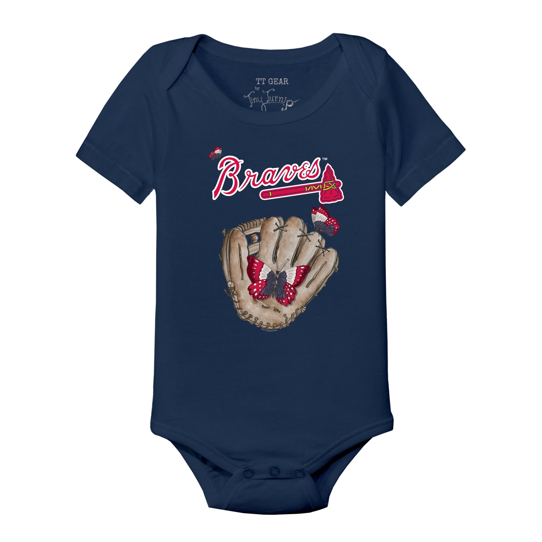 Atlanta Braves Butterfly Glove Short Sleeve Snapper