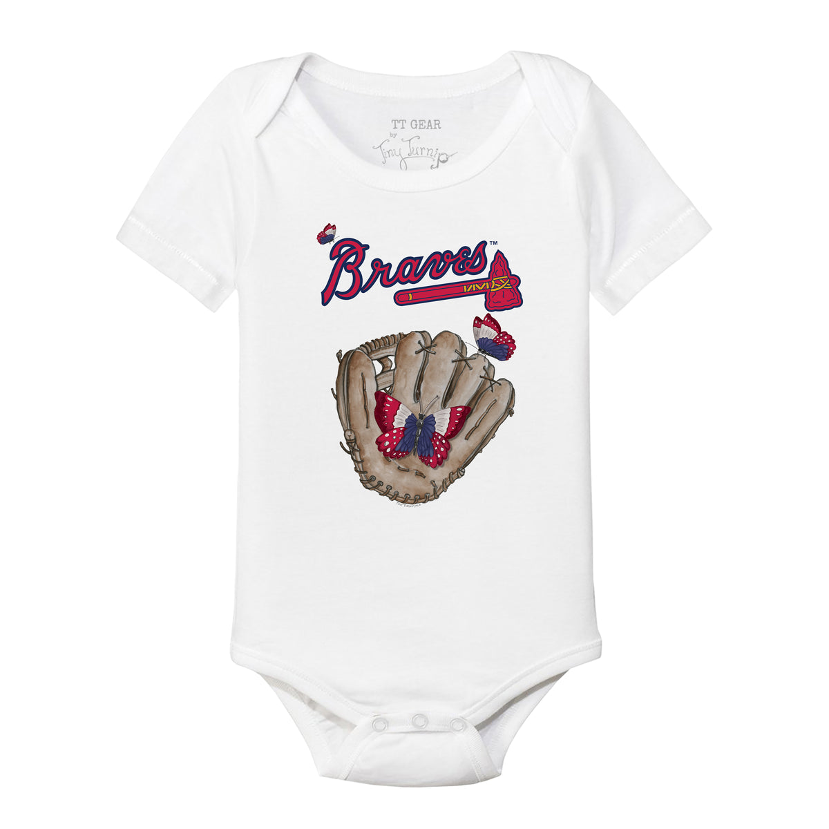Atlanta Braves Butterfly Glove Short Sleeve Snapper
