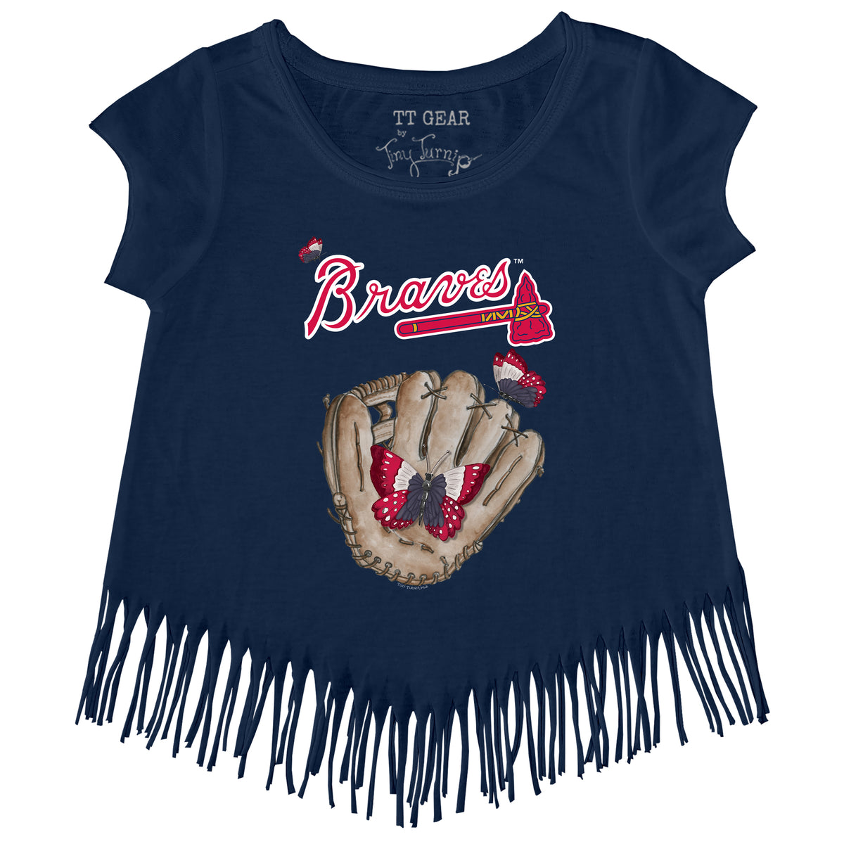 Atlanta Braves Butterfly Glove Fringe Tee