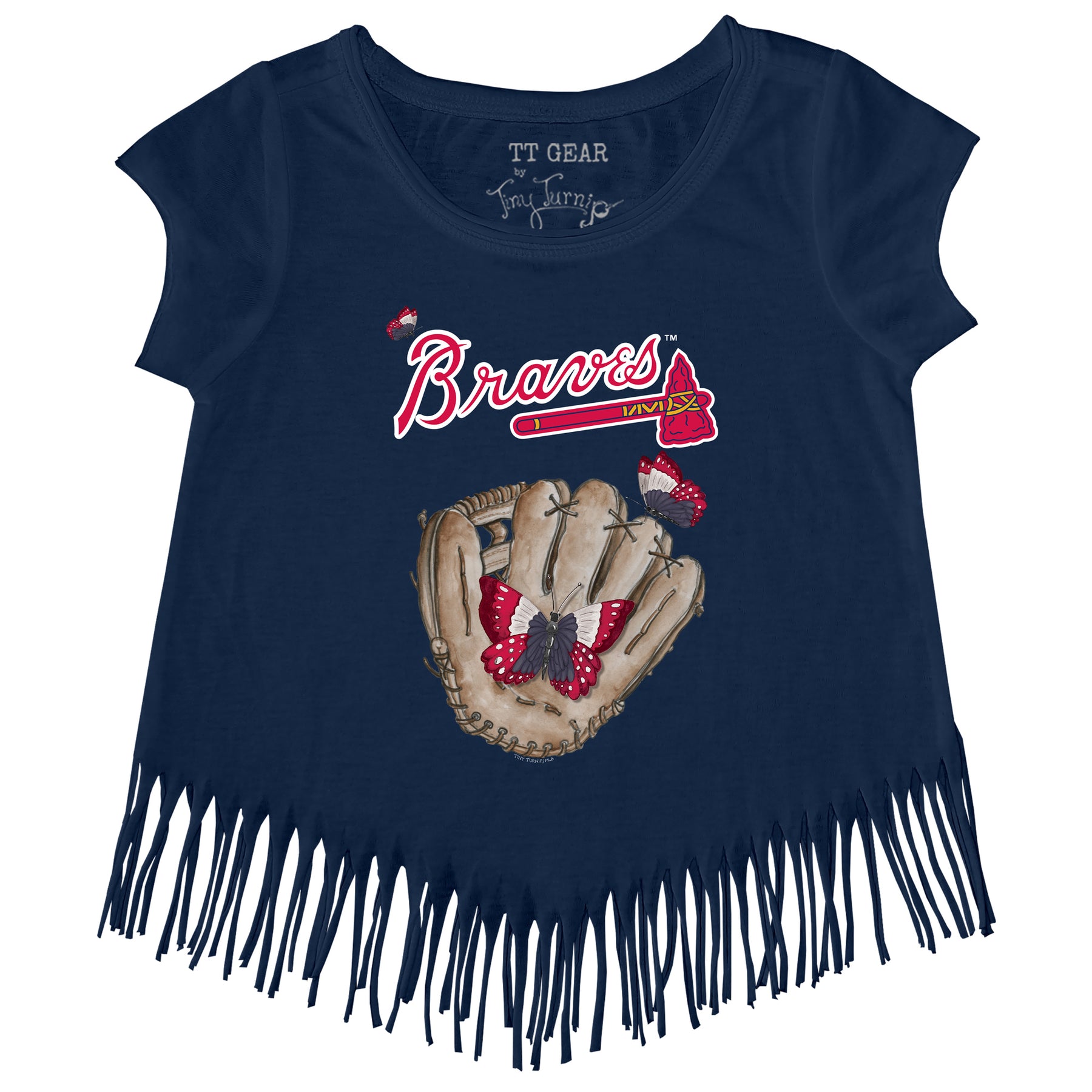 Atlanta Braves Butterfly Glove Fringe Tee