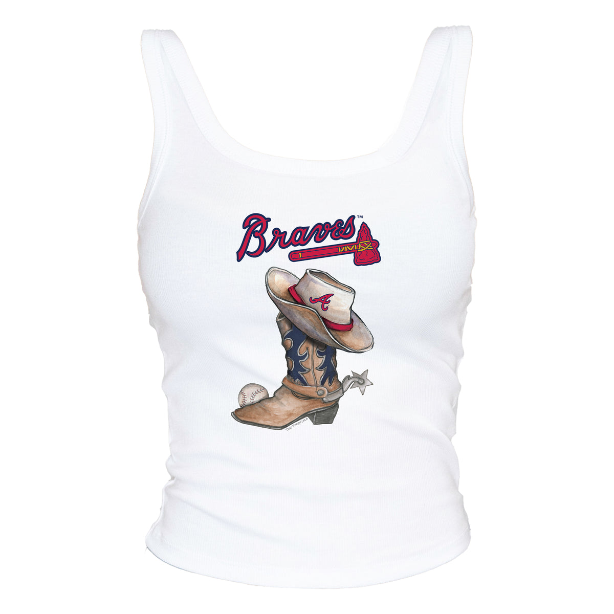 Atlanta Braves Cowboy Boot Ribbed Tank