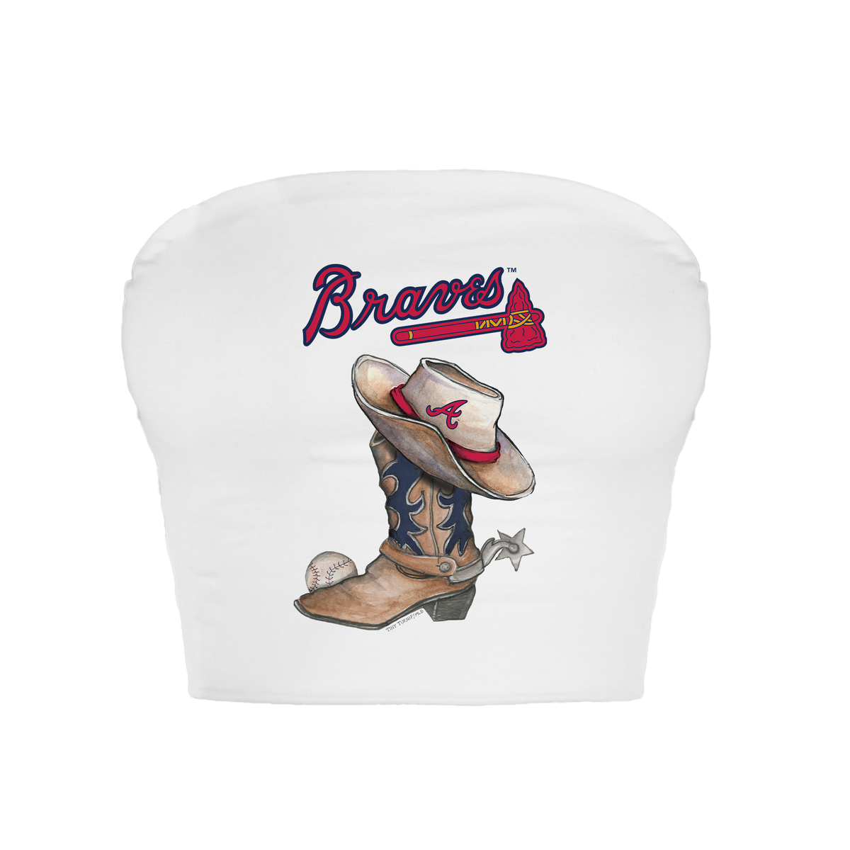 Atlanta Braves Cowboy Boot Crop Tube Top
