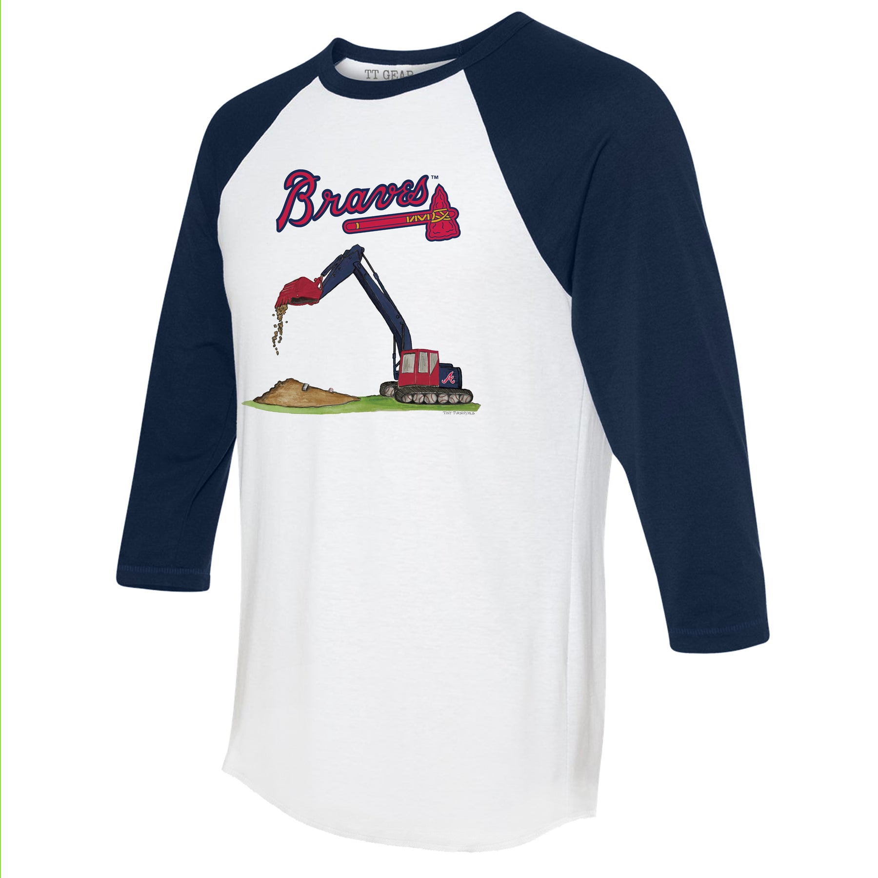 Atlanta Braves Excavator 3/4 Navy Blue Sleeve Raglan