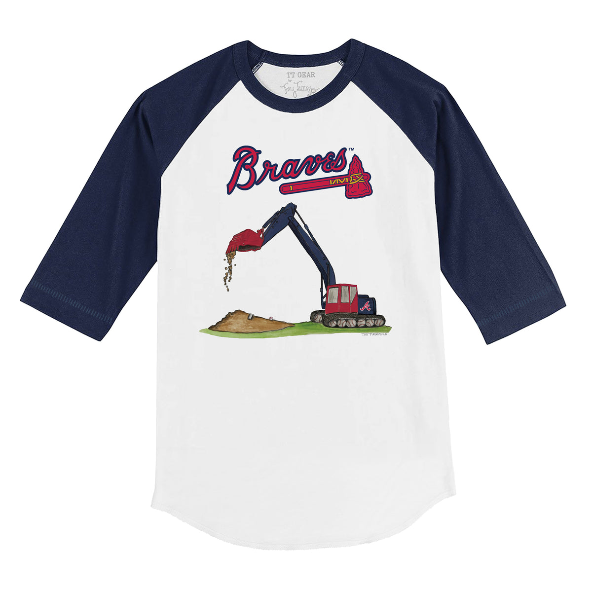 Atlanta Braves Excavator 3/4 Navy Blue Sleeve Raglan
