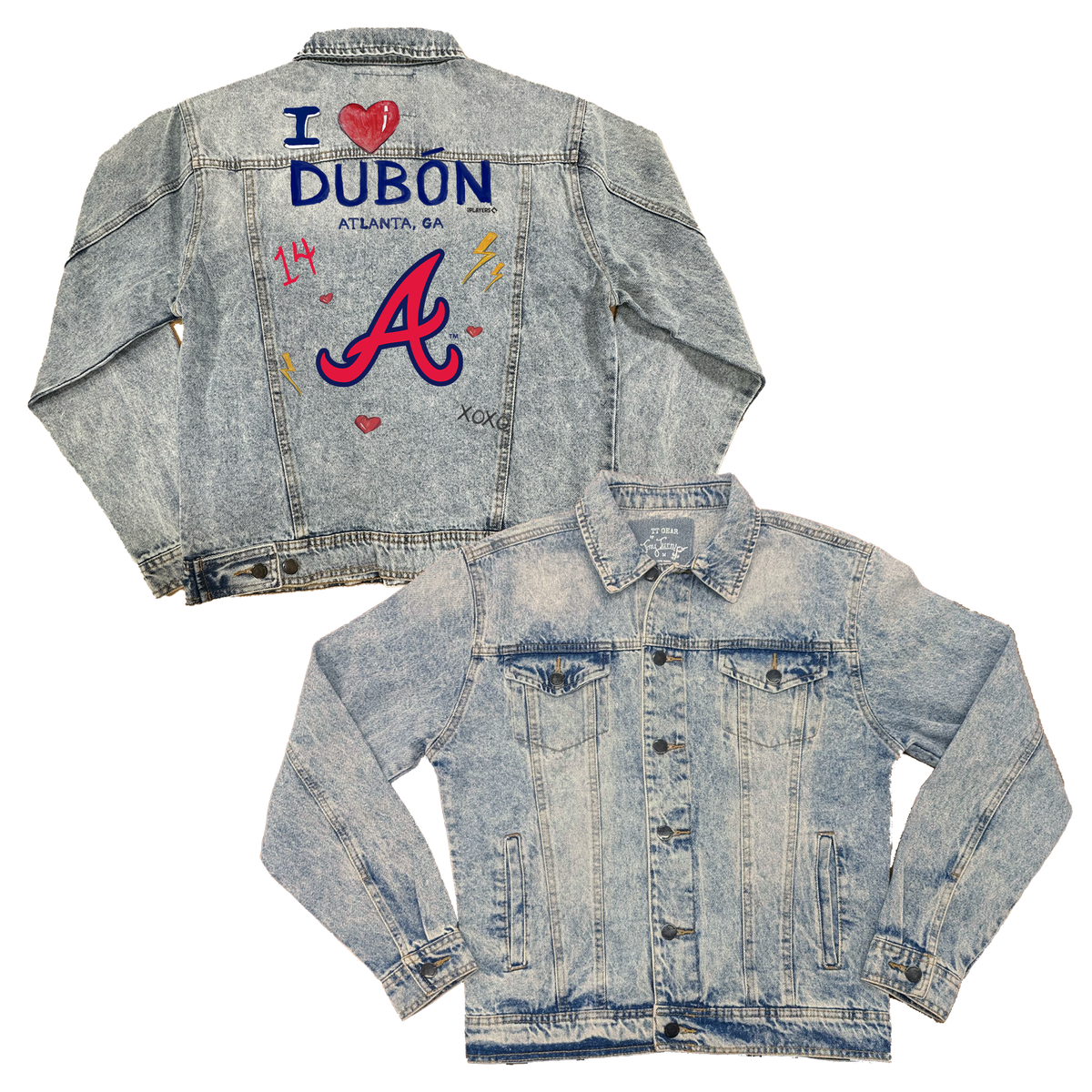 VIP I Heart Player w/ Name, Number - Boyfriend Denim Jacket - Tiny Turnip