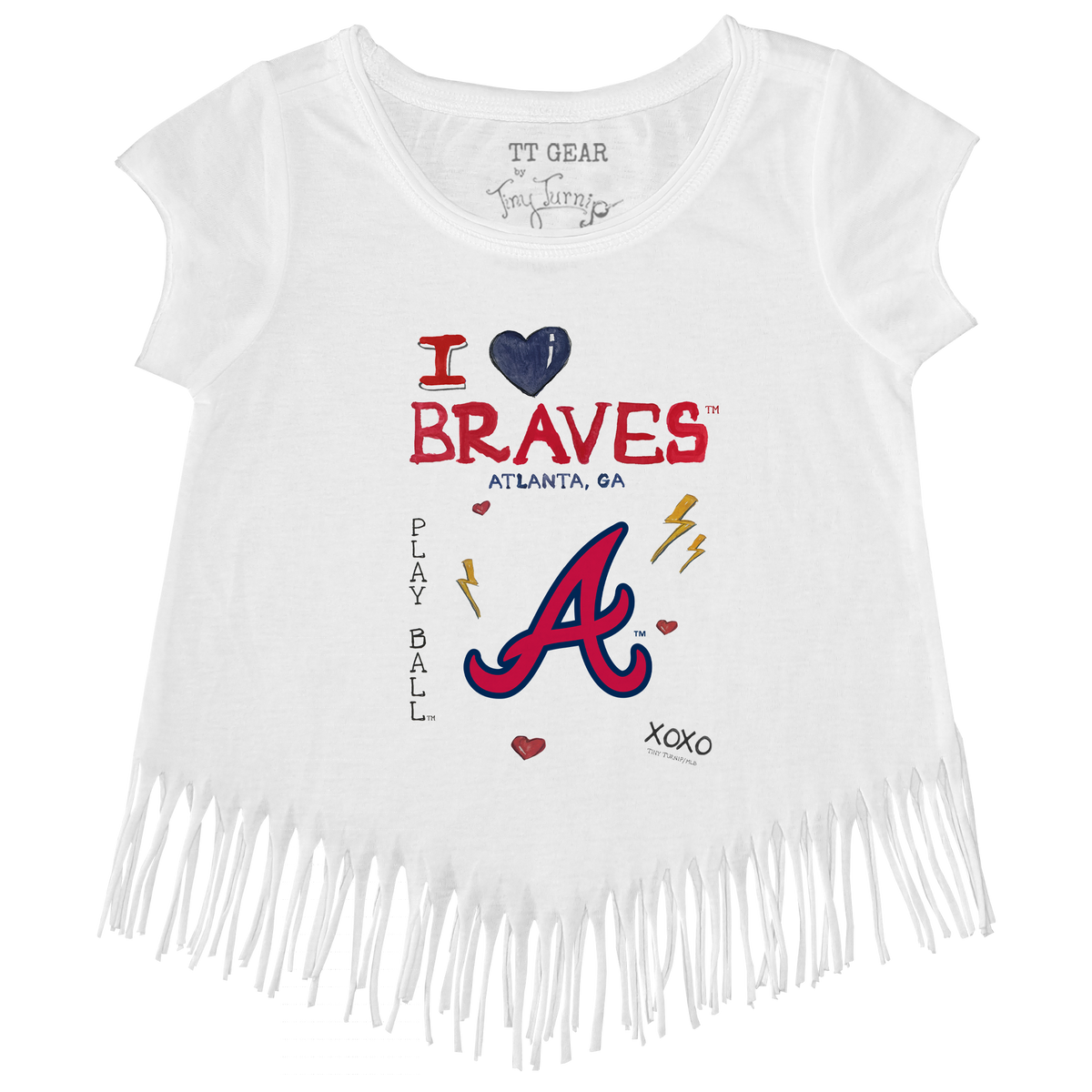 I Heart Braves Fringe Tee - Tiny Turnip