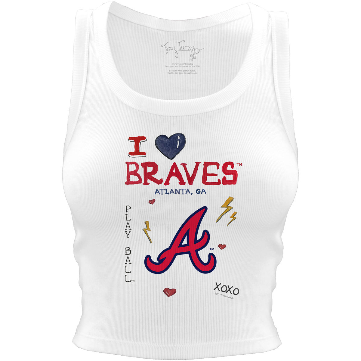 Atlanta Braves I Heart Team Crop Tank - Tiny Turnip