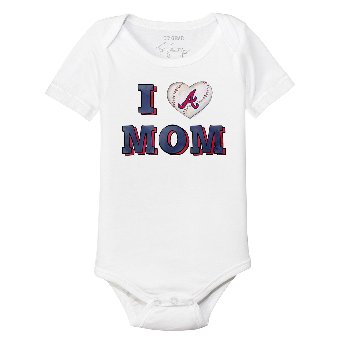 Atlanta Braves I Love Mom Short Sleeve Snapper