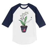 Atlanta Braves Ladybug 3/4 Navy Blue Sleeve Raglan