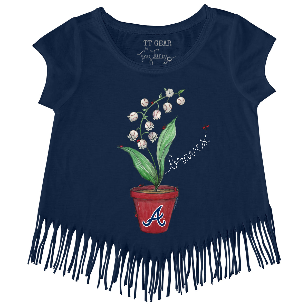 Atlanta Braves Ladybug Fringe Tee