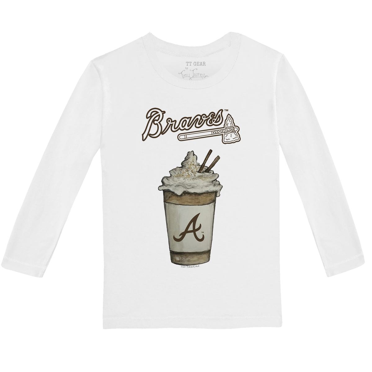 Atlanta Braves Latte Long-Sleeve Tee Shirt