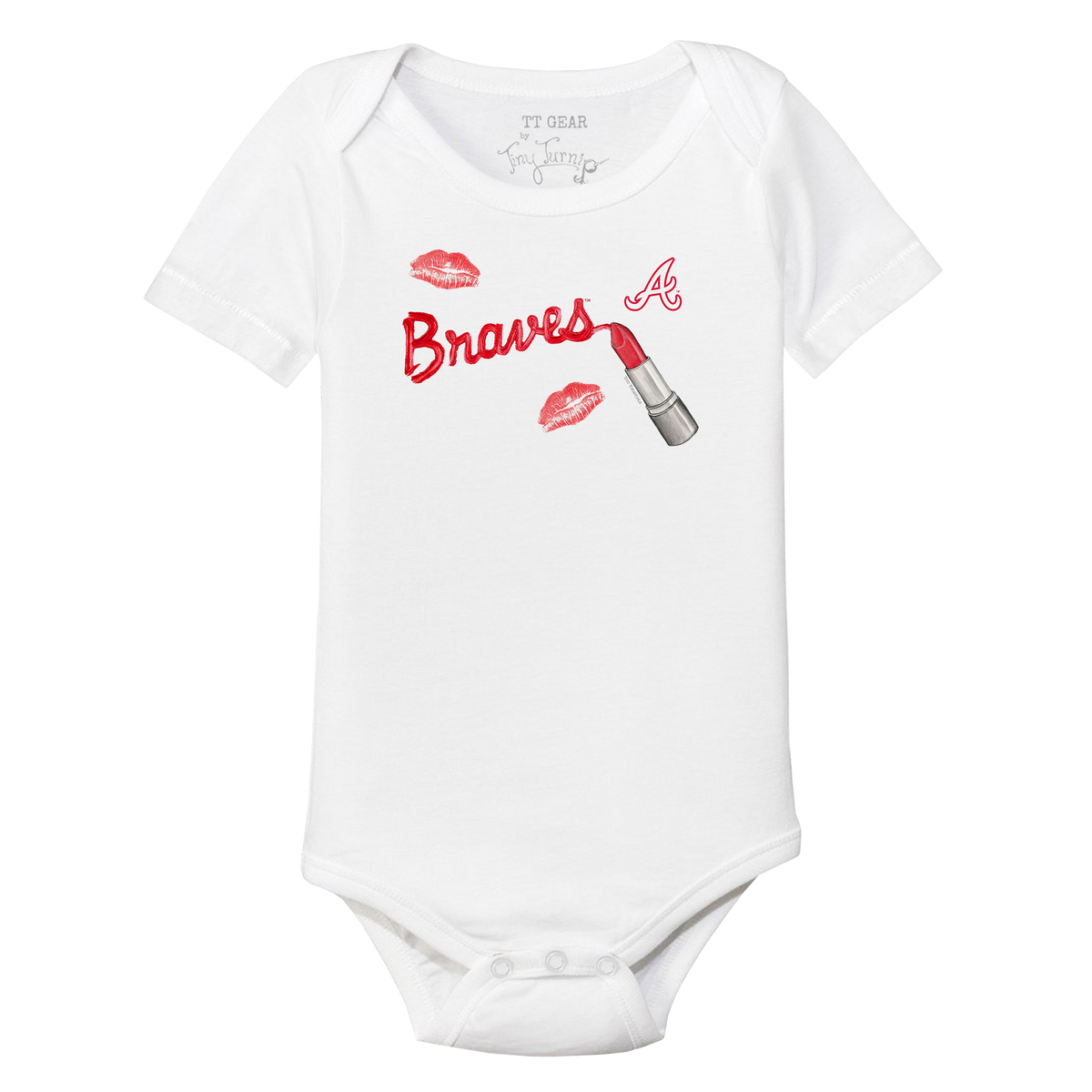 Atlanta Braves Lipstick Short Sleeve Snapper - Tiny Turnip
