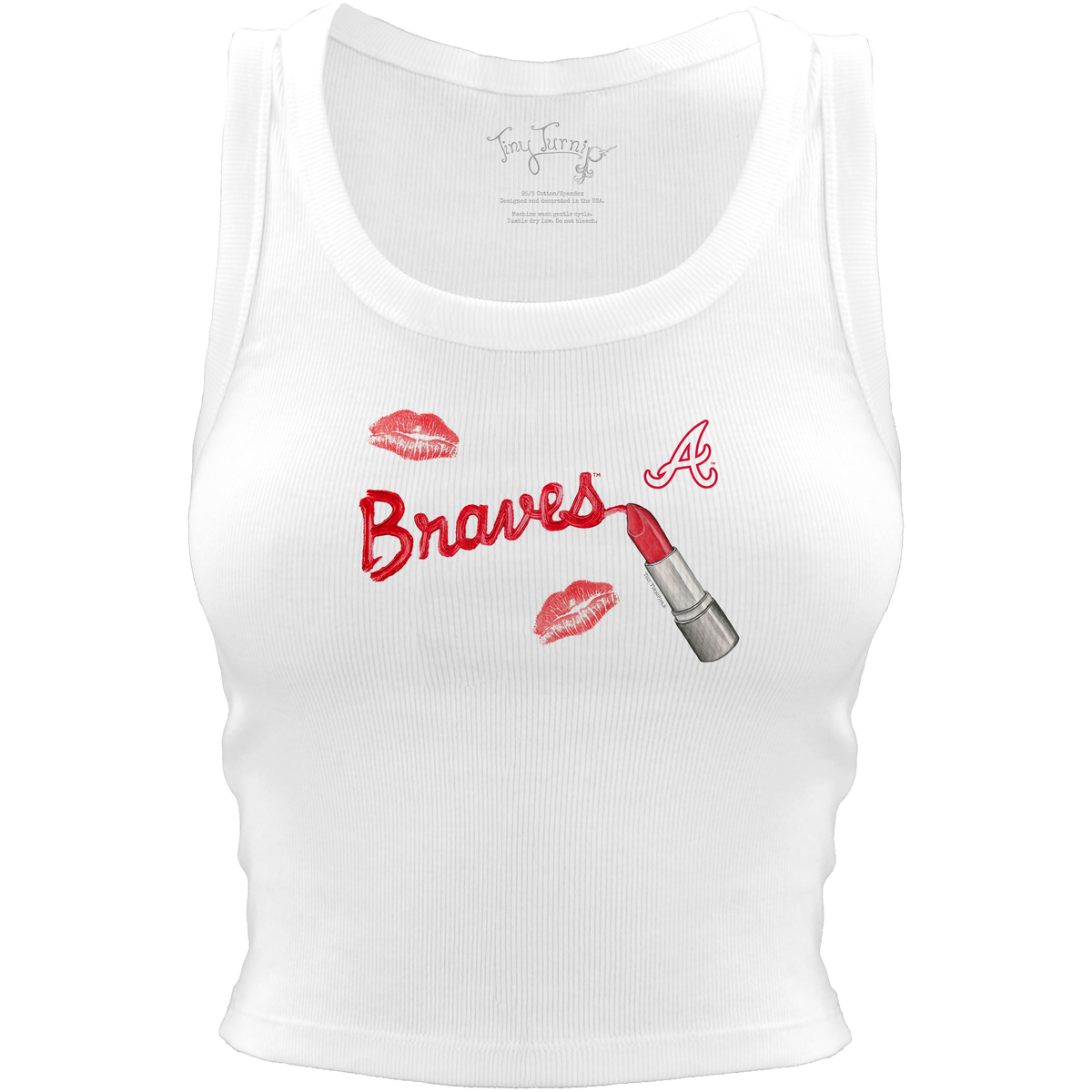 Atlanta Braves Lipstick Crop Tank - Tiny Turnip