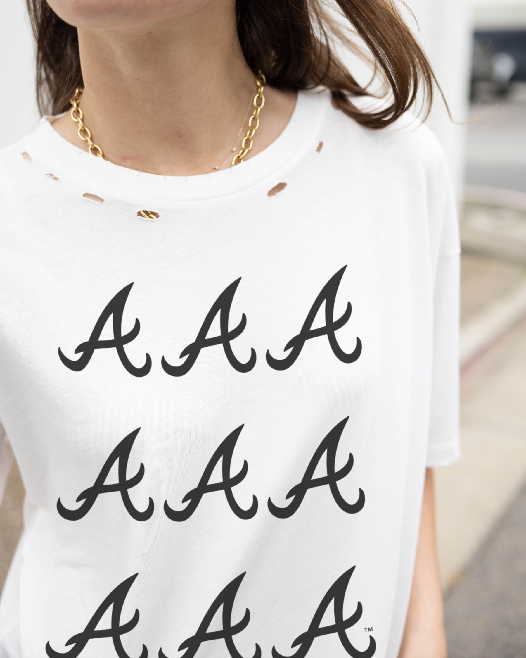 Atlanta Braves Logo Grid Vintage Tee