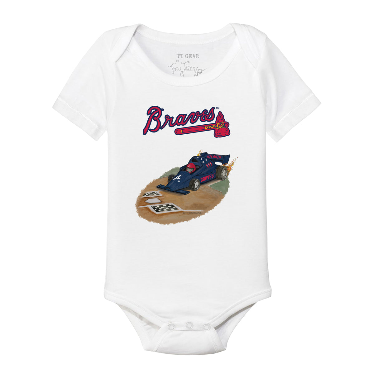 Atlanta Braves Race Car Short Sleeve Snapper