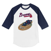 Atlanta Braves Race Car 3/4 Navy Blue Sleeve Raglan
