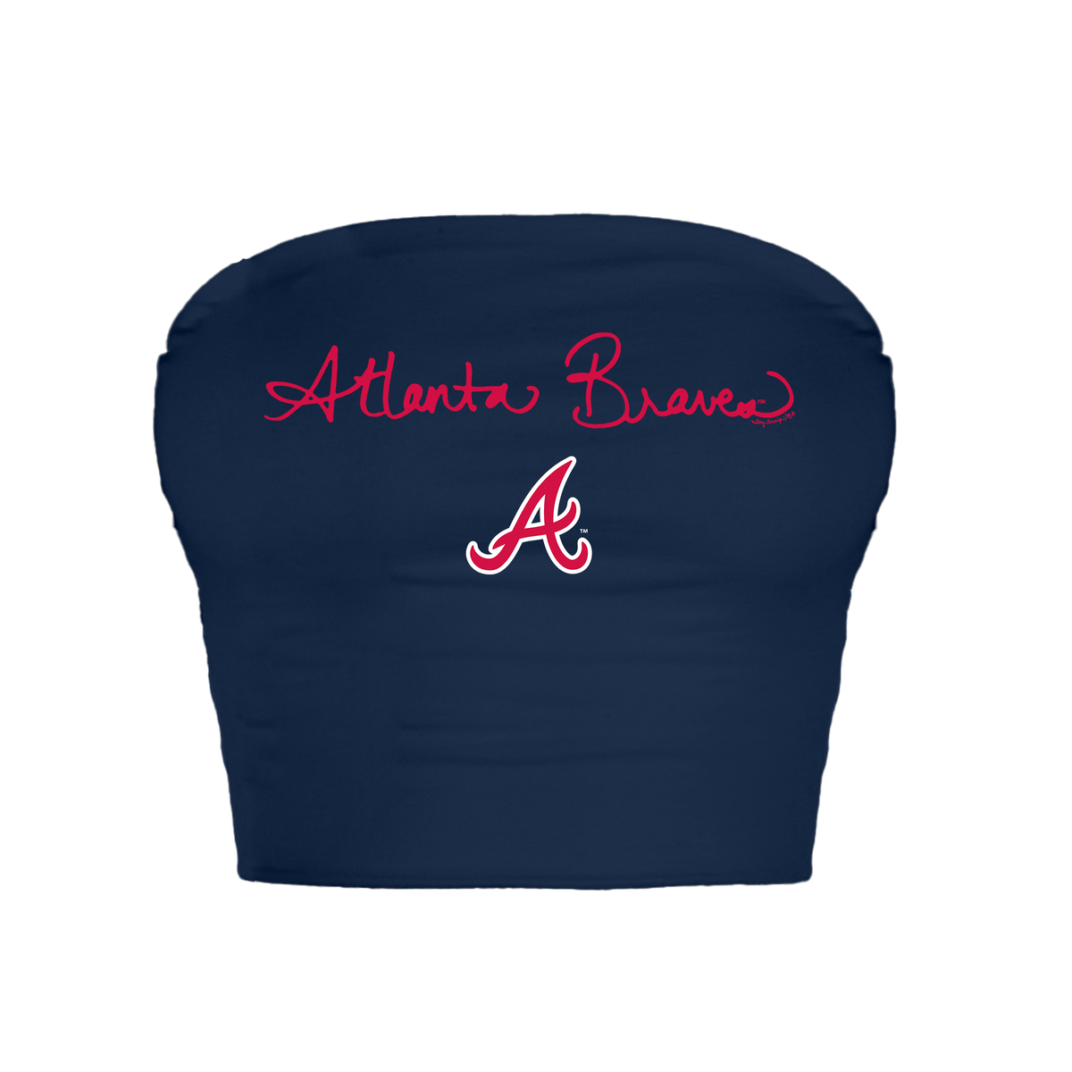 Atlanta Braves Logo Script Crop Tube Top