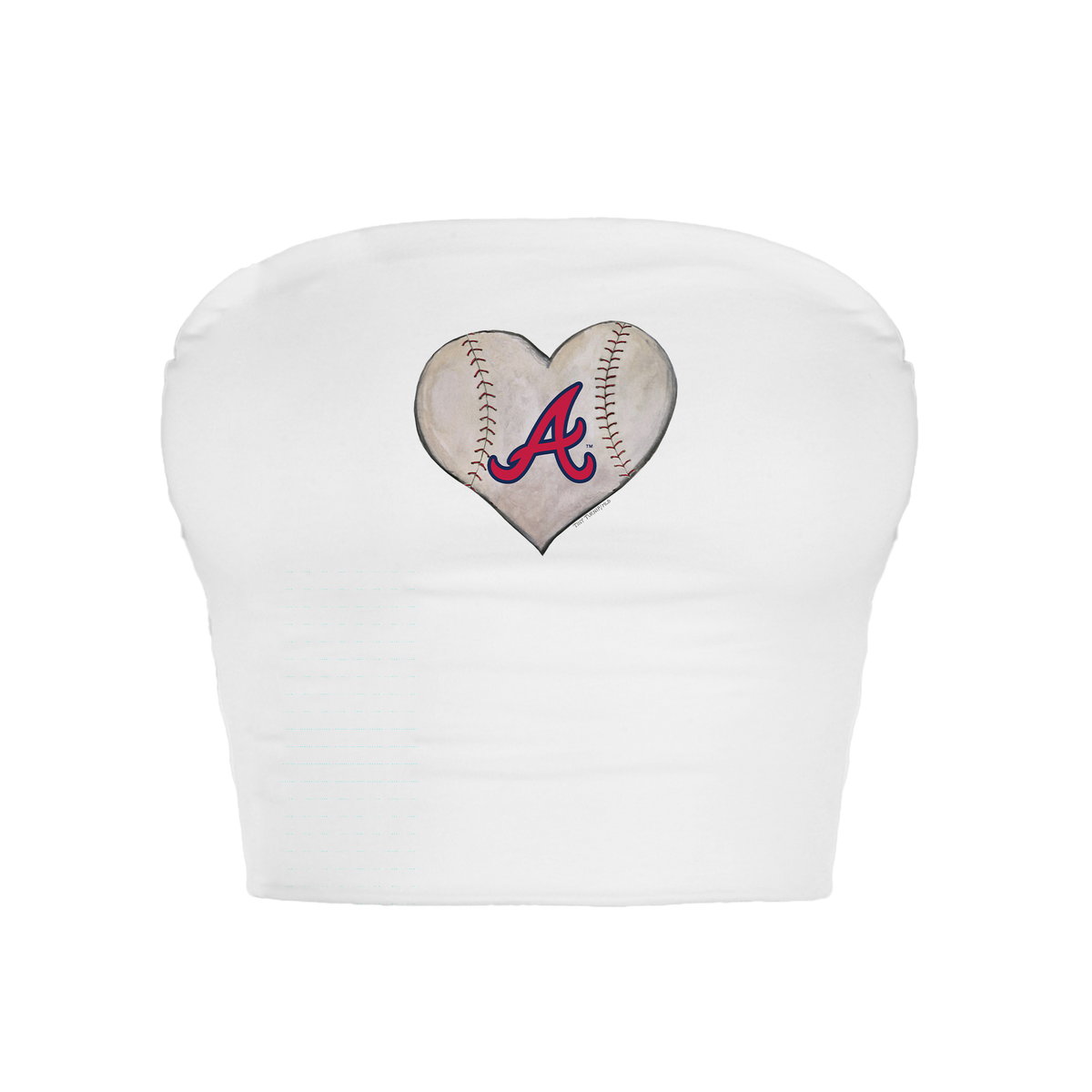 Atlanta Braves Stitched Heart Crop Tube Top - Tiny Turnip