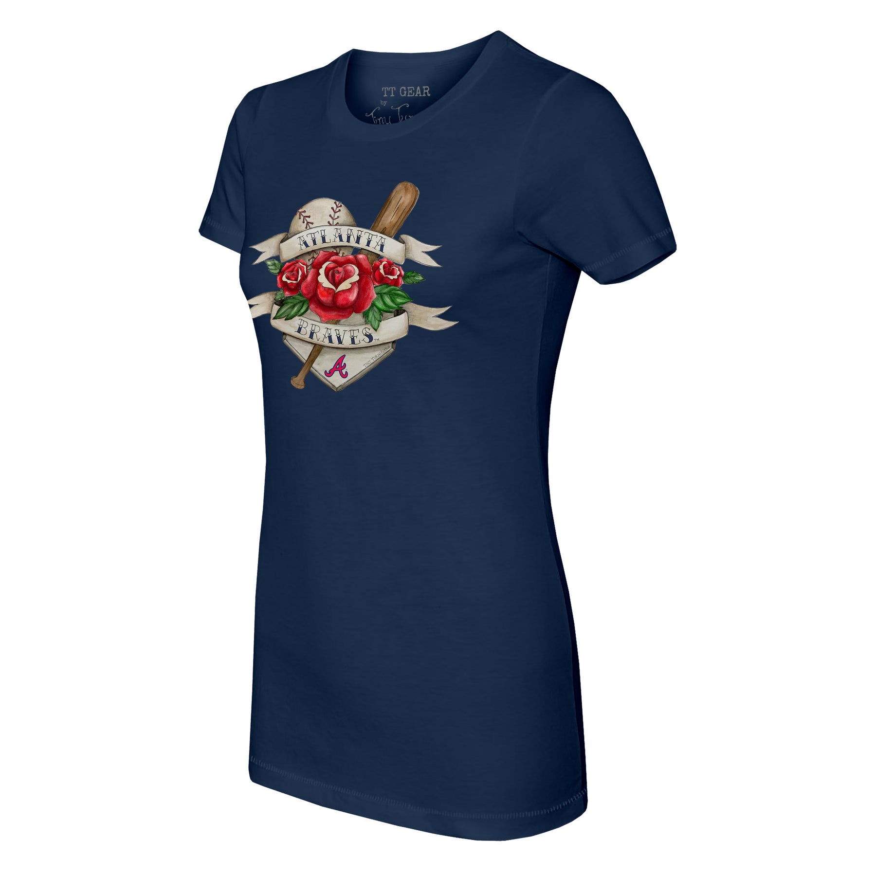Atlanta Braves Tattoo Rose Tee Shirt