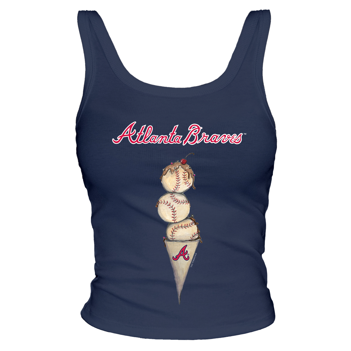 Atlanta Braves Triple Scoop Ribbed Tank - Tiny Turnip