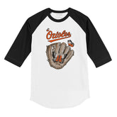 Baltimore Orioles Butterfly Glove 3/4 Black Sleeve Raglan
