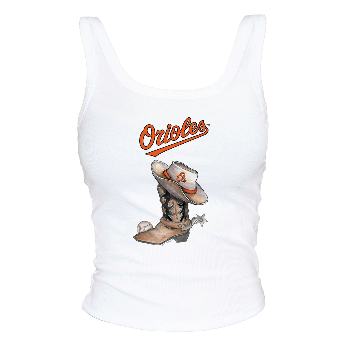 Baltimore Orioles Cowboy Boot Ribbed Tank