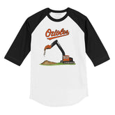 Baltimore Orioles Excavator 3/4 Black Sleeve Raglan