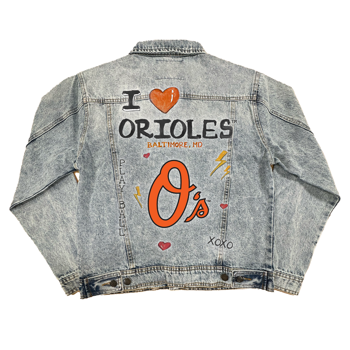 I Heart Orioles Boyfriend Denim Jacket - Tiny Turnip