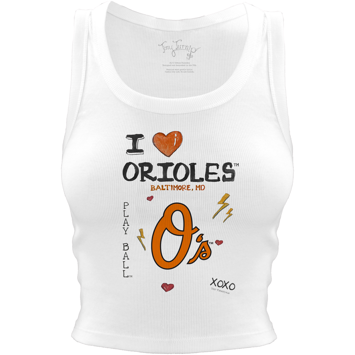 Baltimore Orioles I Heart Team Crop Tank - Tiny Turnip