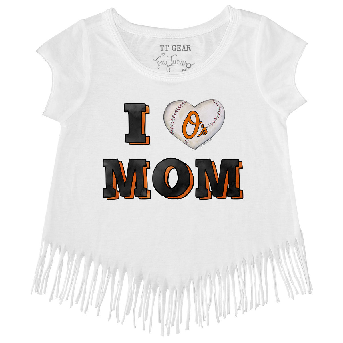 Baltimore Orioles I Love Mom Fringe Tee