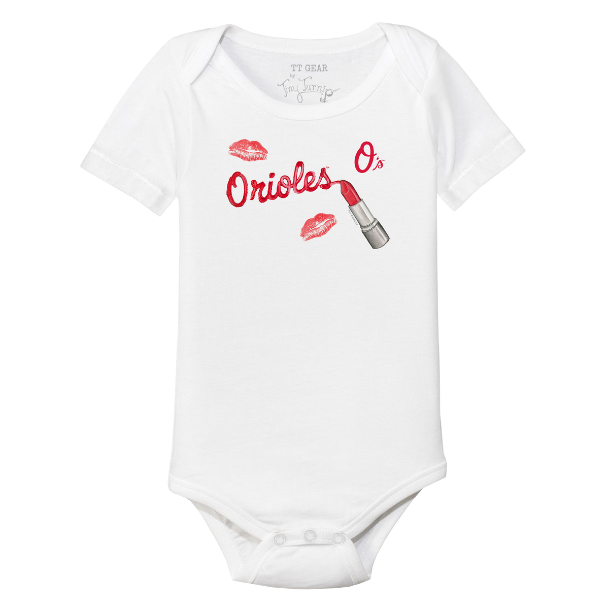 Baltimore Orioles Lipstick Short Sleeve Snapper - Tiny Turnip