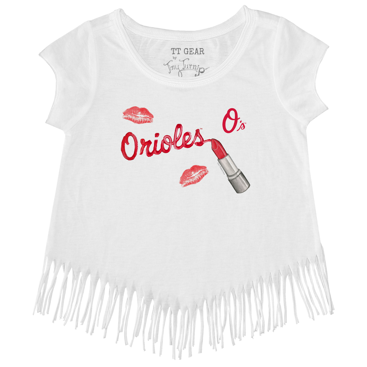 Baltimore Orioles Lipstick Fringe Tee - Tiny Turnip