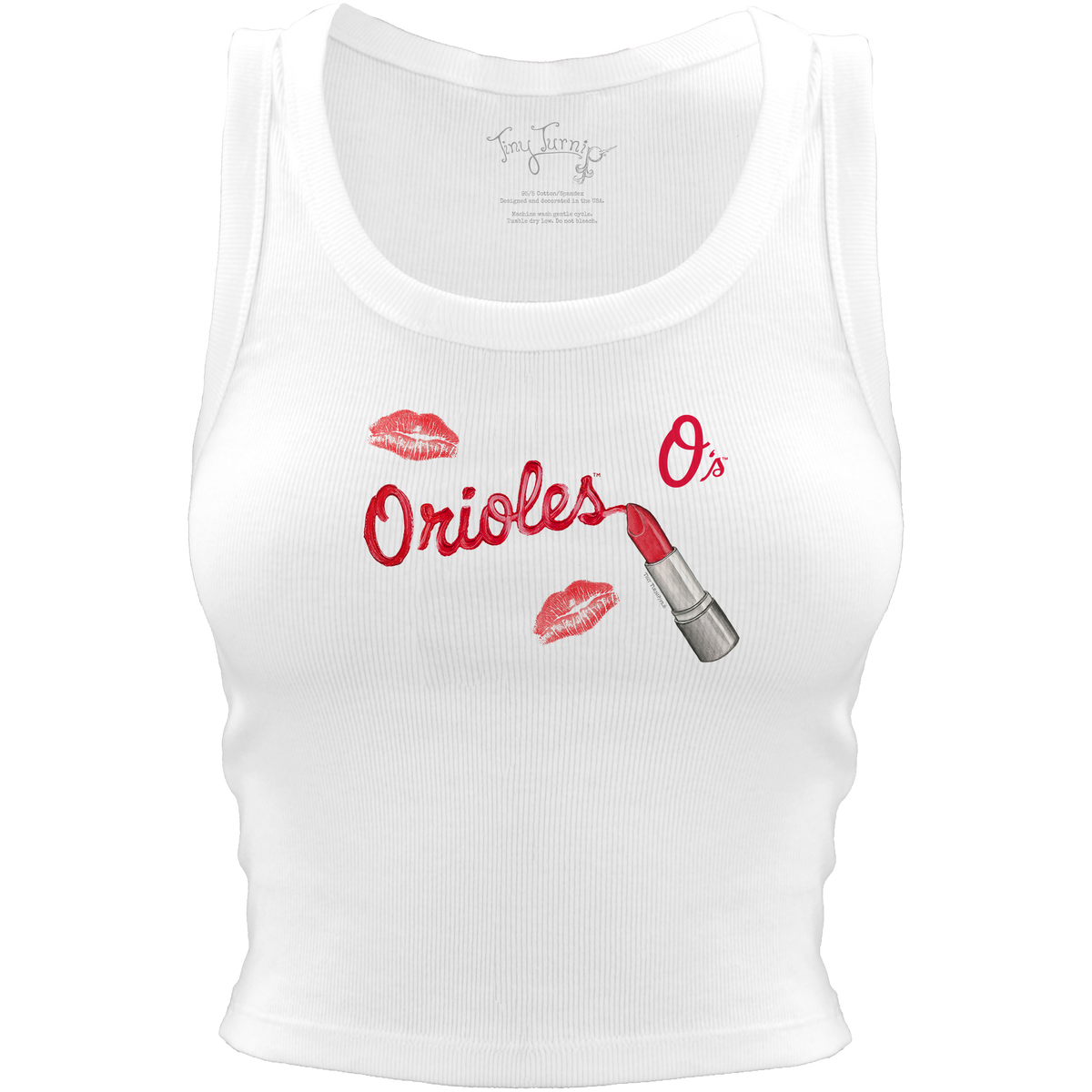 Baltimore Orioles Lipstick Crop Tank - Tiny Turnip