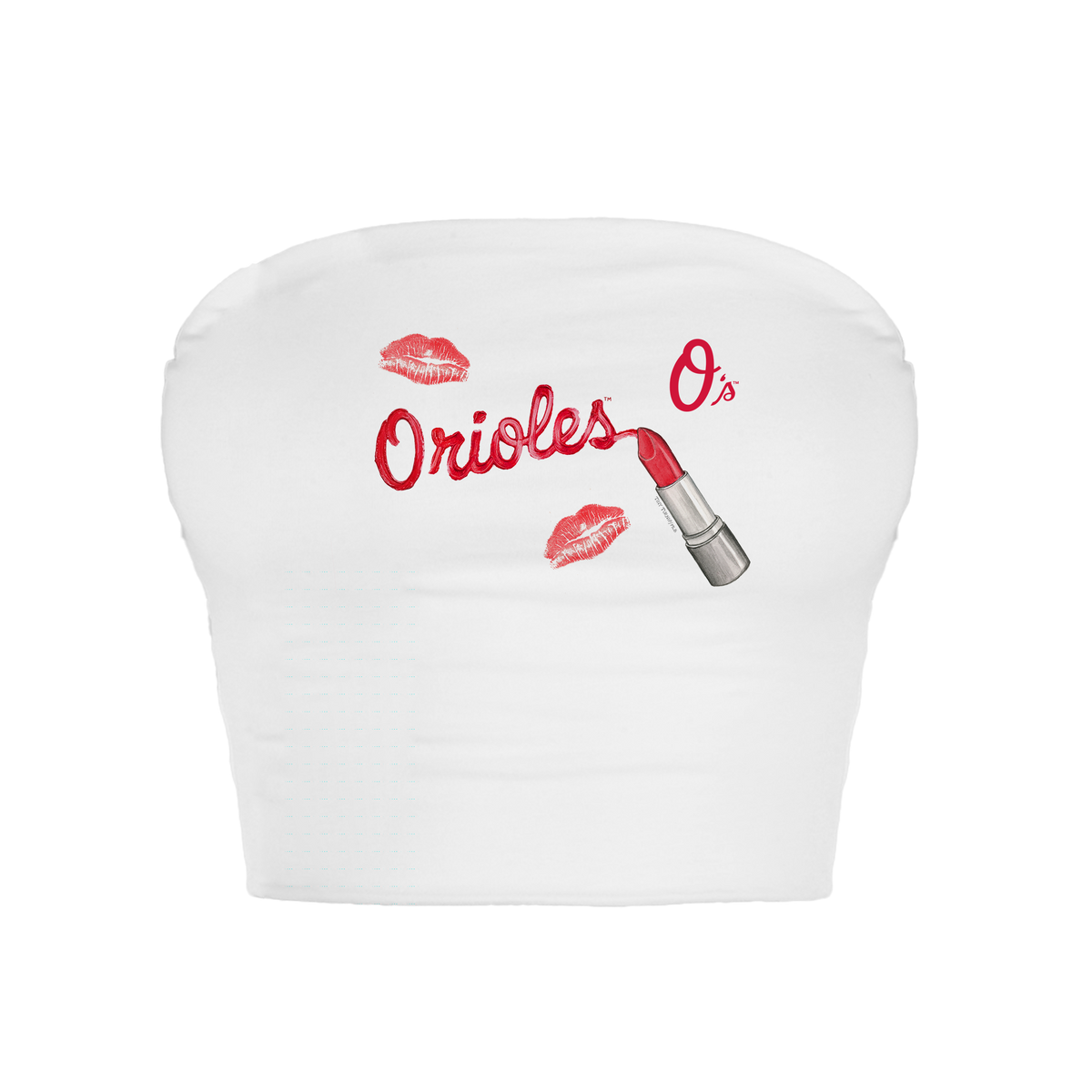 Baltimore Orioles Lipstick Crop Tube Top - Tiny Turnip